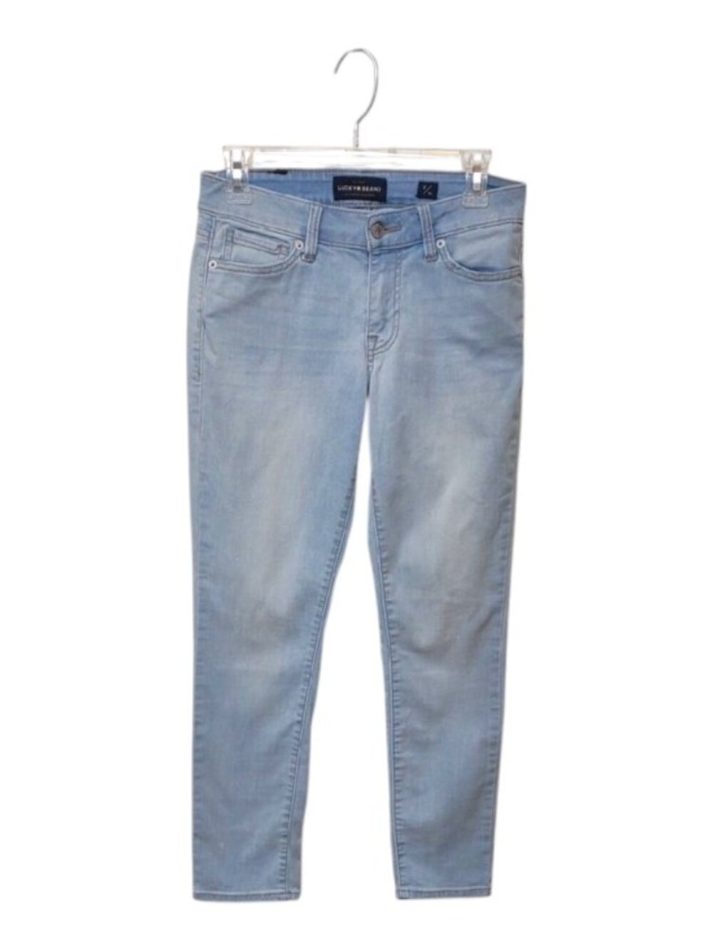 Lucky Brand Lolita Ankle Crop Curvy Stretch Distressed Light Blue Jeans